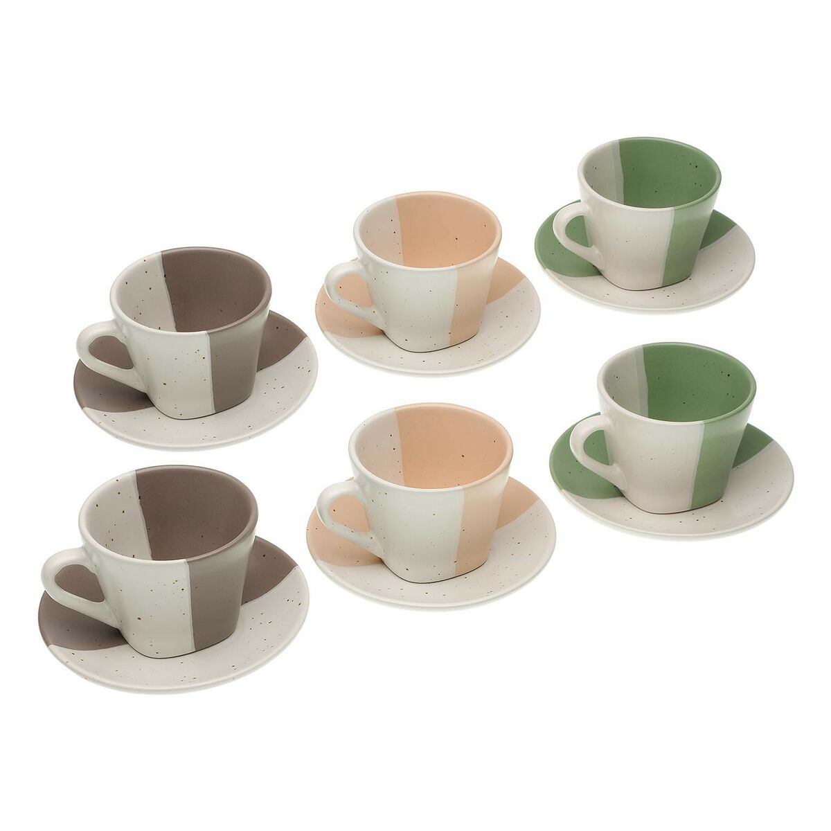 Juego de Tazas con Platos Versa Clara Cerámica 9 x 6,5 x 9 cm  Comprati.