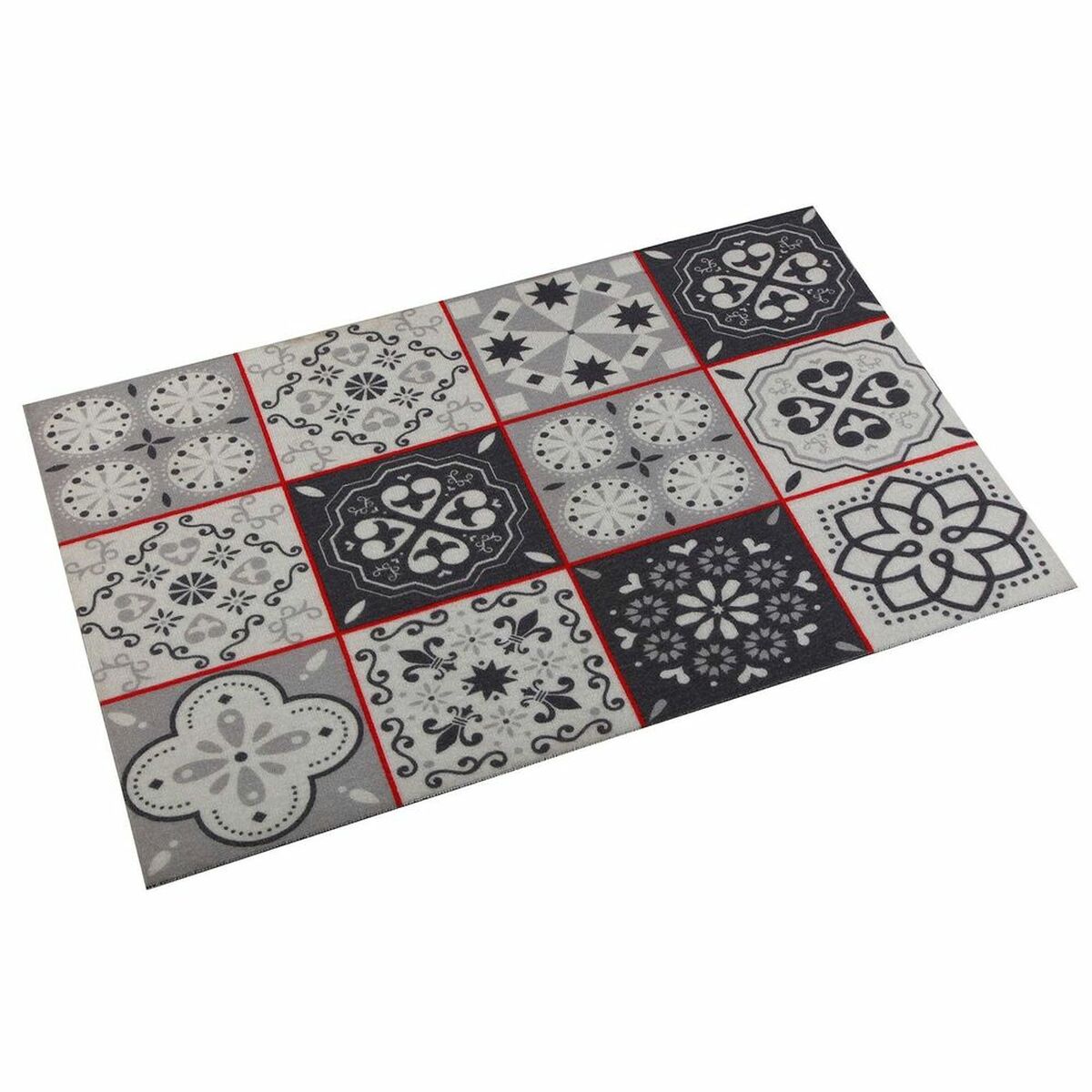 Alfombrilla Versa Mosaico Gris Cocina Poliéster (50 x 2 x 80 cm)  Comprati.