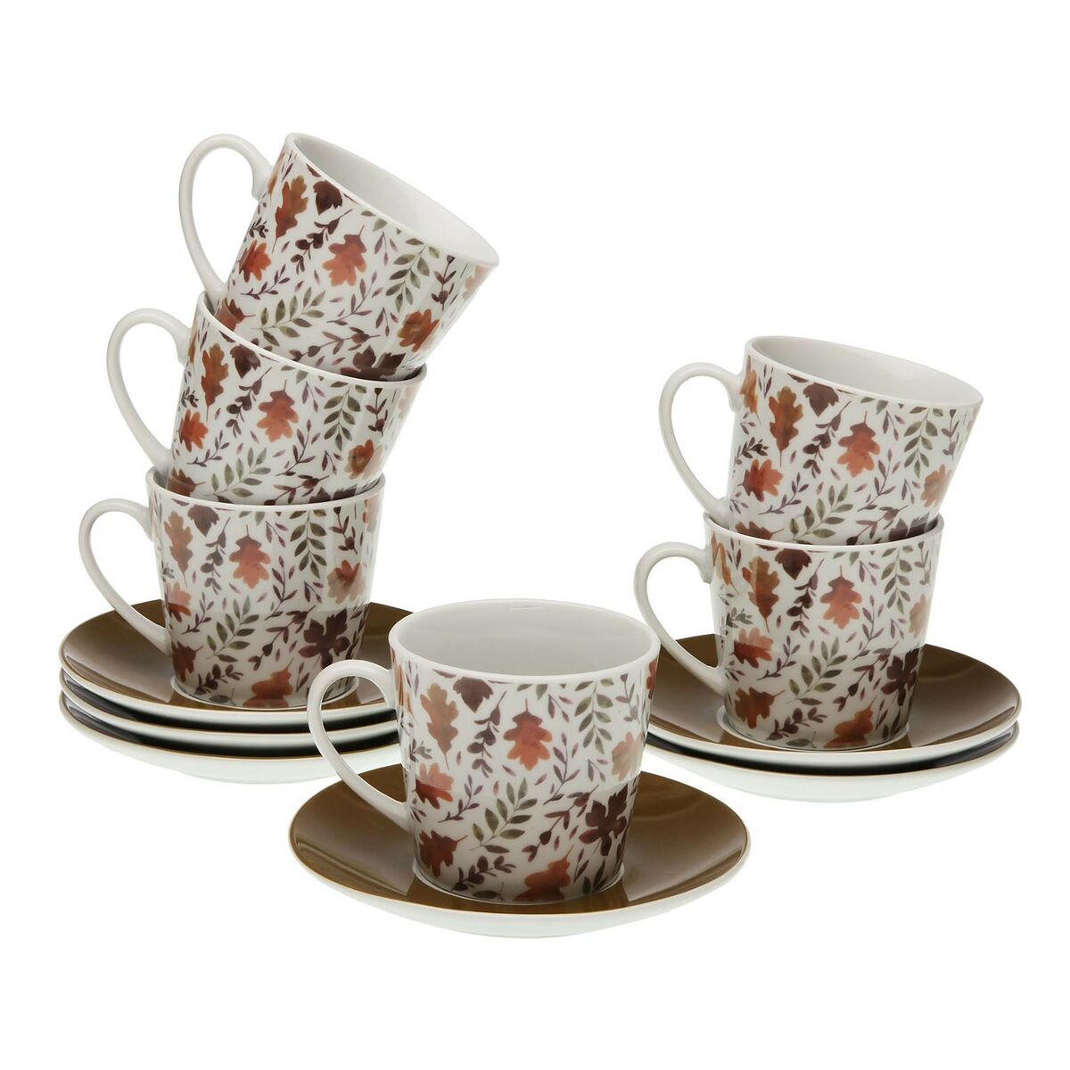 Juego de Tazas con Platos Versa Aia Porcelana 9 x 14 x 14 cm 10,5 x 8 x 6 cm 14 x 14 x 2 cm  Comprati.