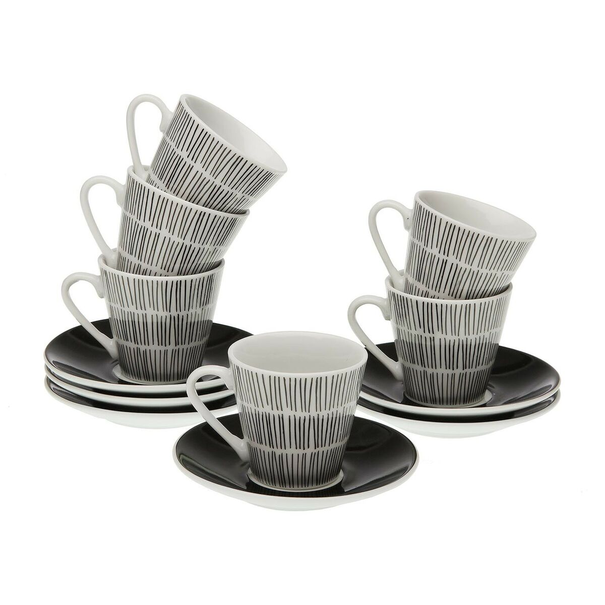 Juego de Tazas de Café Versa New Lines Porcelana (6 Piezas)  Comprati.