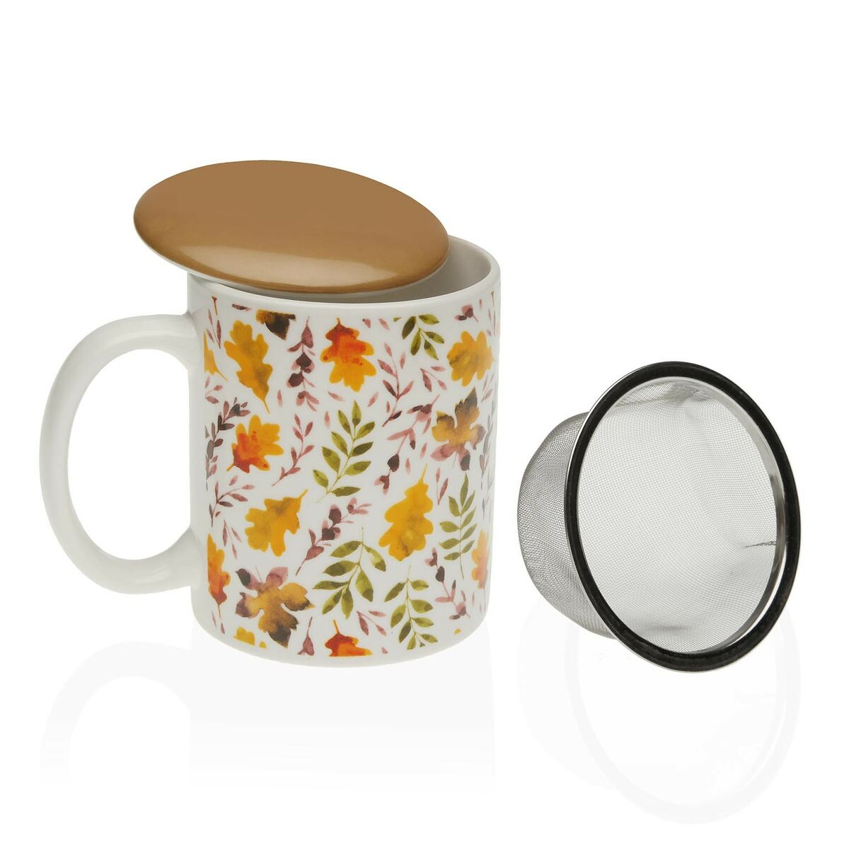 Taza con Filtro para Infusiones Versa Aia Hojas Gres  Comprati.