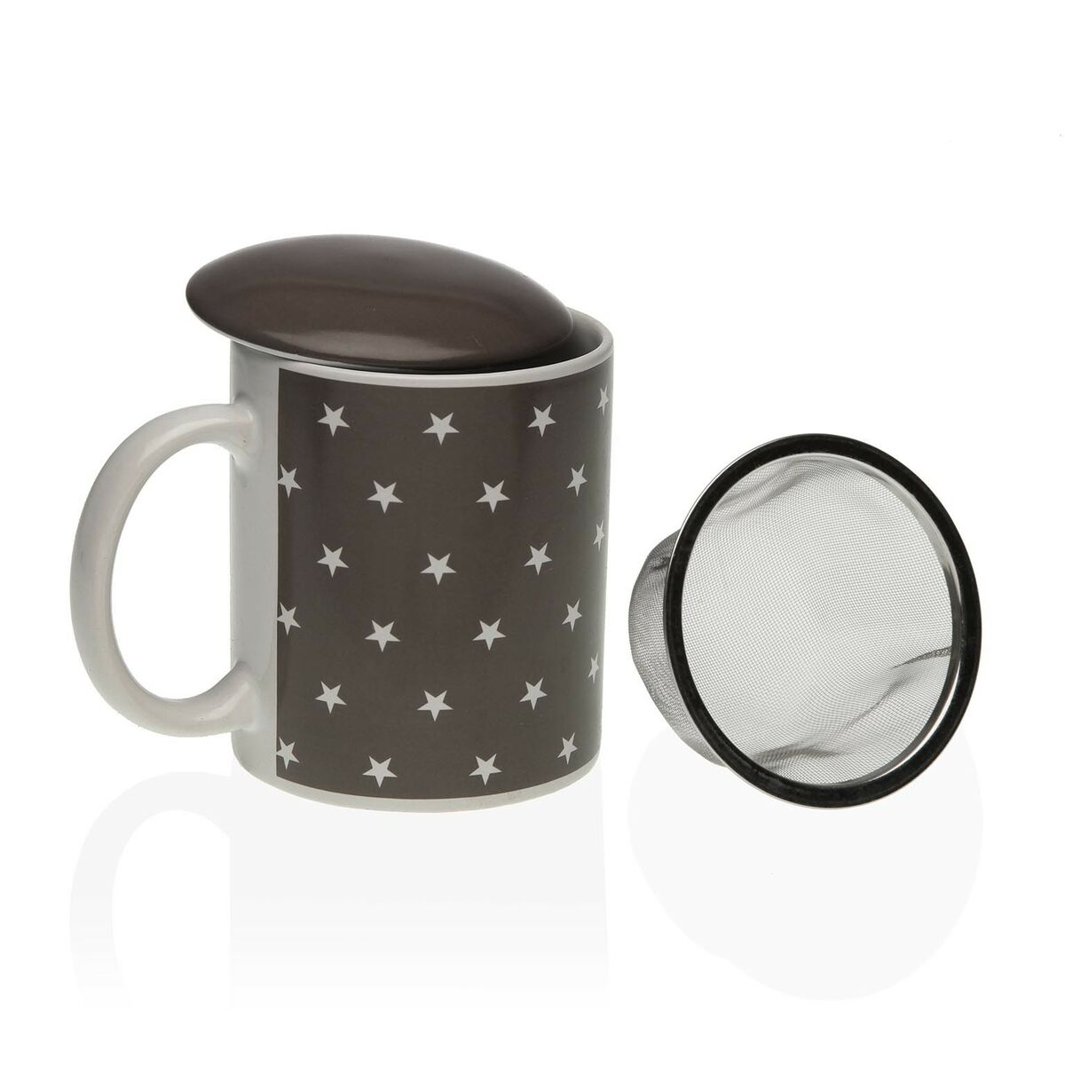 Taza con Filtro para Infusiones Versa Estrellas Porcelana Acero  Comprati.