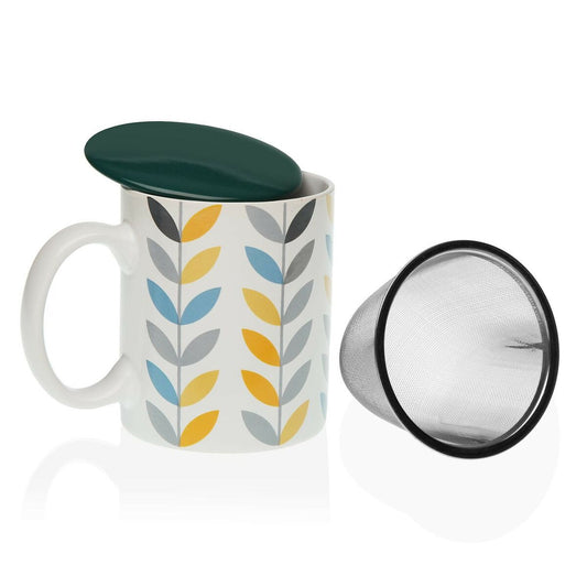 Taza con Filtro para Infusiones Versa Erin Porcelana Gres  Comprati.