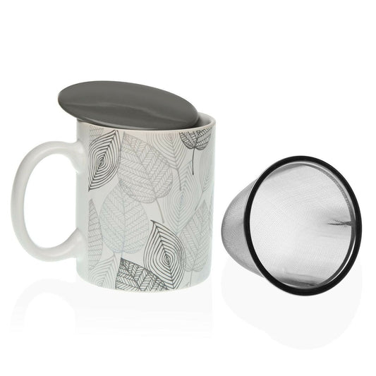 Taza con Filtro para Infusiones Versa Gardee Hojas Porcelana Gres  Comprati.