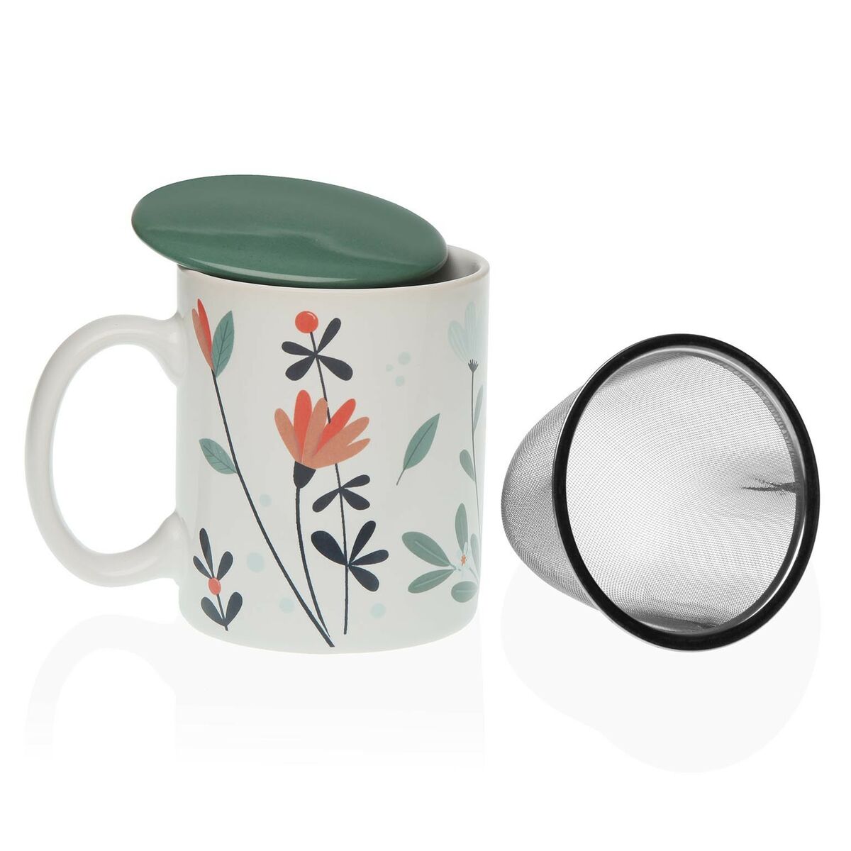 Taza con Filtro para Infusiones Versa Selene Porcelana Gres  Comprati.