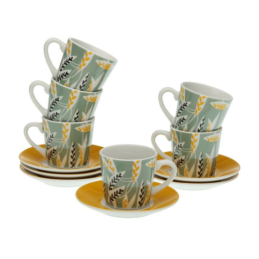 Juego de 6 Tazas con Plato Versa Elora Porcelana  Comprati.