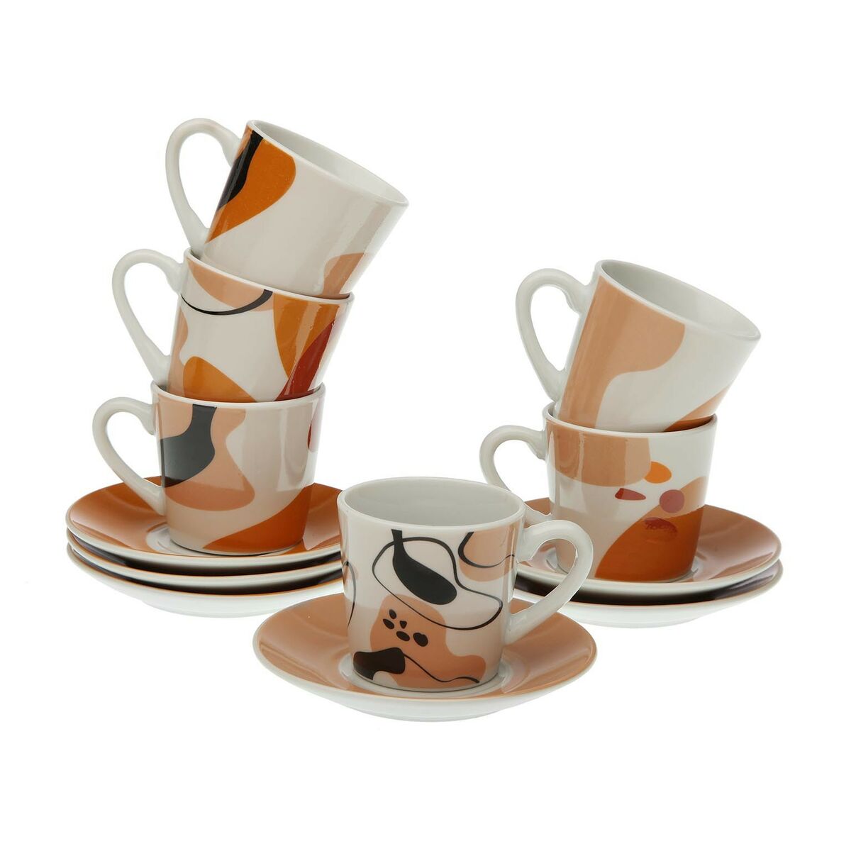 Juego de 6 Tazas con Plato Versa Katrien Porcelana  Comprati.