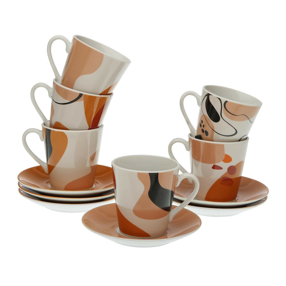 Juego de 6 Tazas con Plato Versa Katrien Porcelana  Comprati.