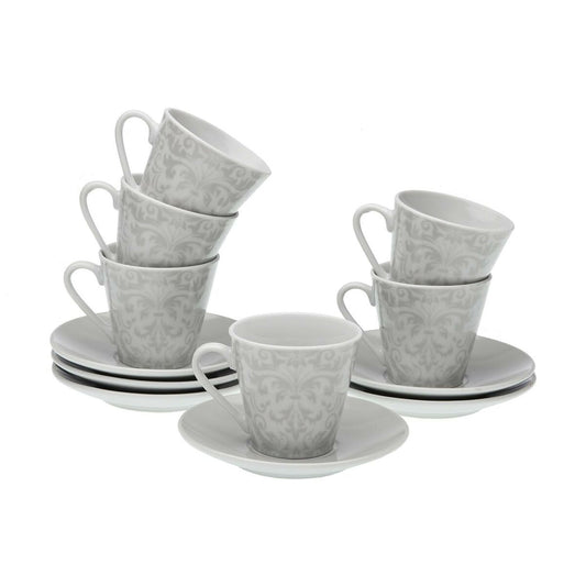 Juego de 6 Tazas de Café Versa Damasco Porcelana  Comprati.