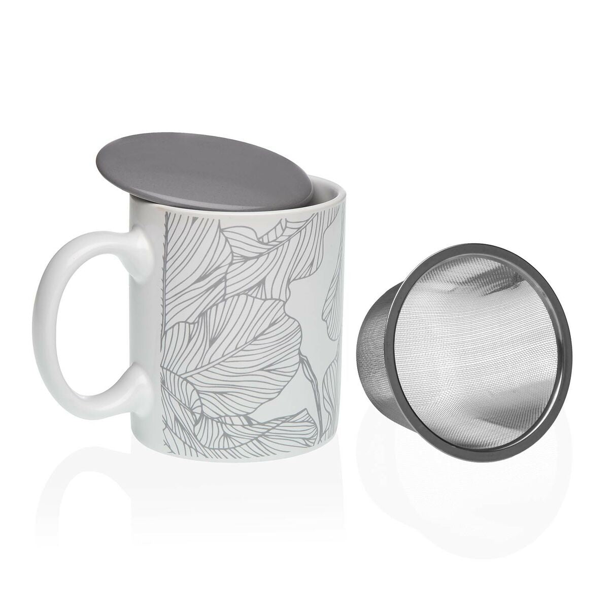 Taza con Filtro para Infusiones Versa Gris Gres  Comprati.