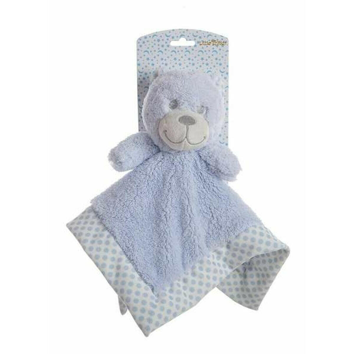 Doudou Oso de Peluche doble capa Lunares Azul 30 x 30 cm  Comprati.