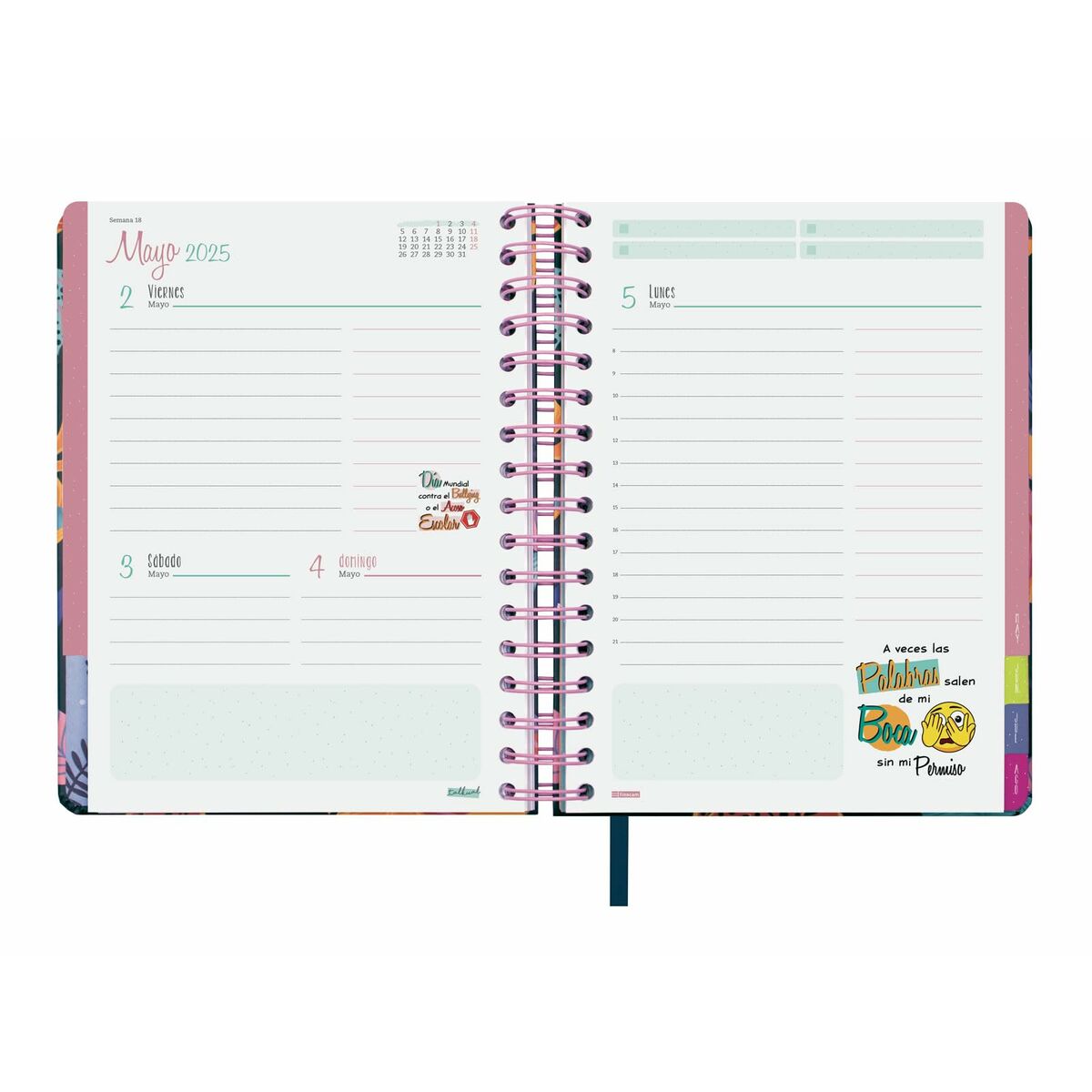 Agenda Finocam Talkual Wild Multicolor Cuarto 15,5 x 21,7 cm 2024-2025  Comprati.