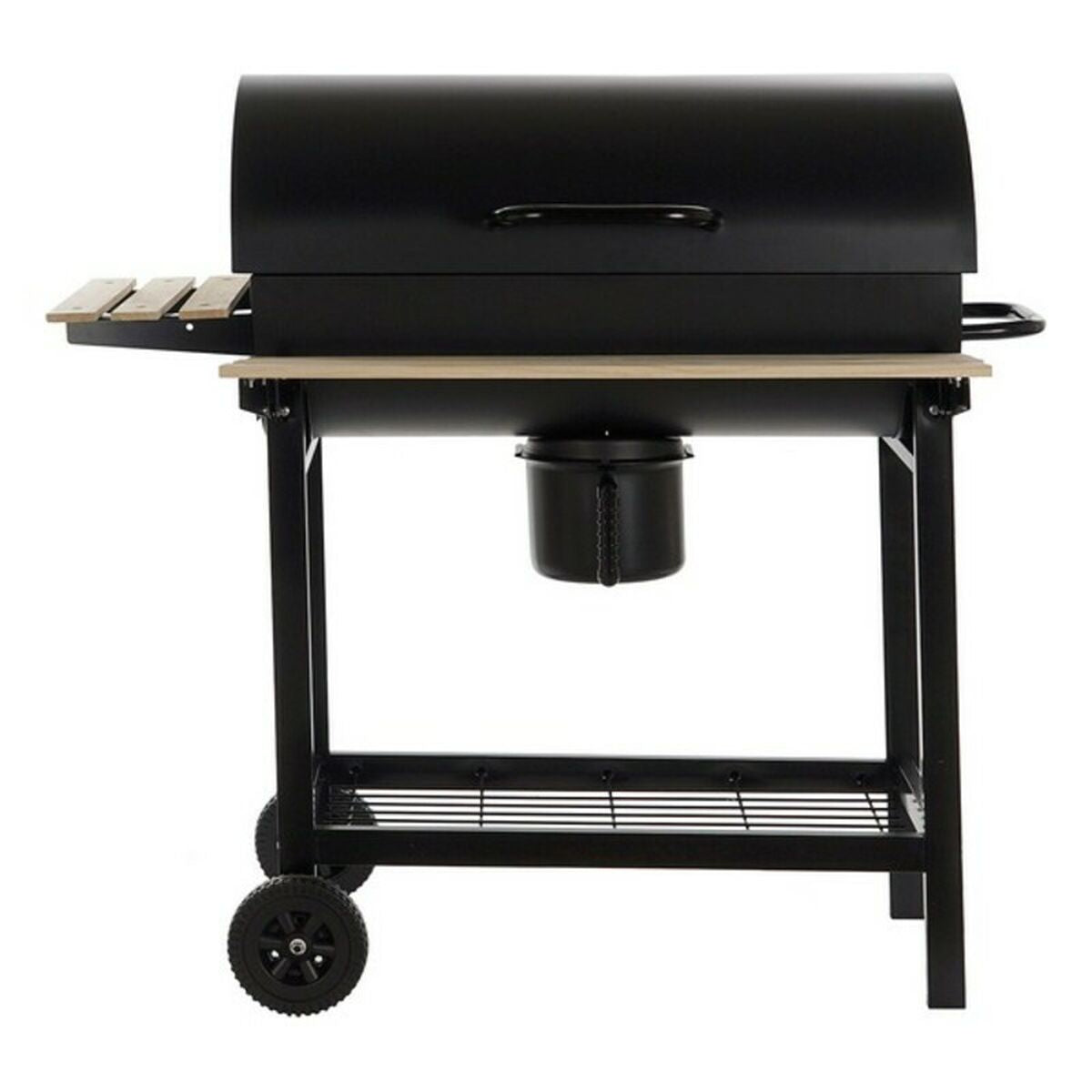 Barbacoa de Carbón con Tapa y Ruedas DKD Home Decor Negro Natural Madera Metal Acero 108 x 71 x 103 cm  Comprati.