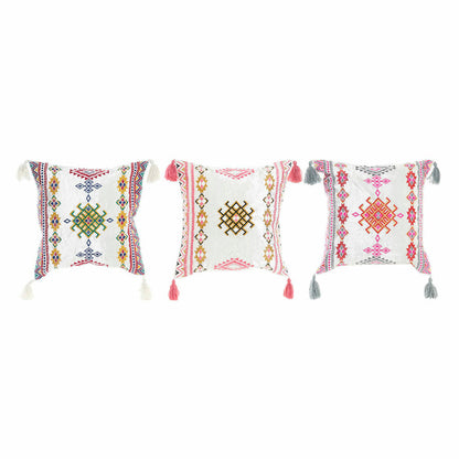 Cojín DKD Home Decor 8424001817528 Multicolor Árabe 40 x 10 x 40 cm Flecos (3 Piezas)  Comprati.