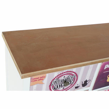 Cajonera DKD Home Decor Blanco Multicolor Natural Madera Cristal Madera MDF Vintage 79,5 x 35 x 136 cm  Comprati.