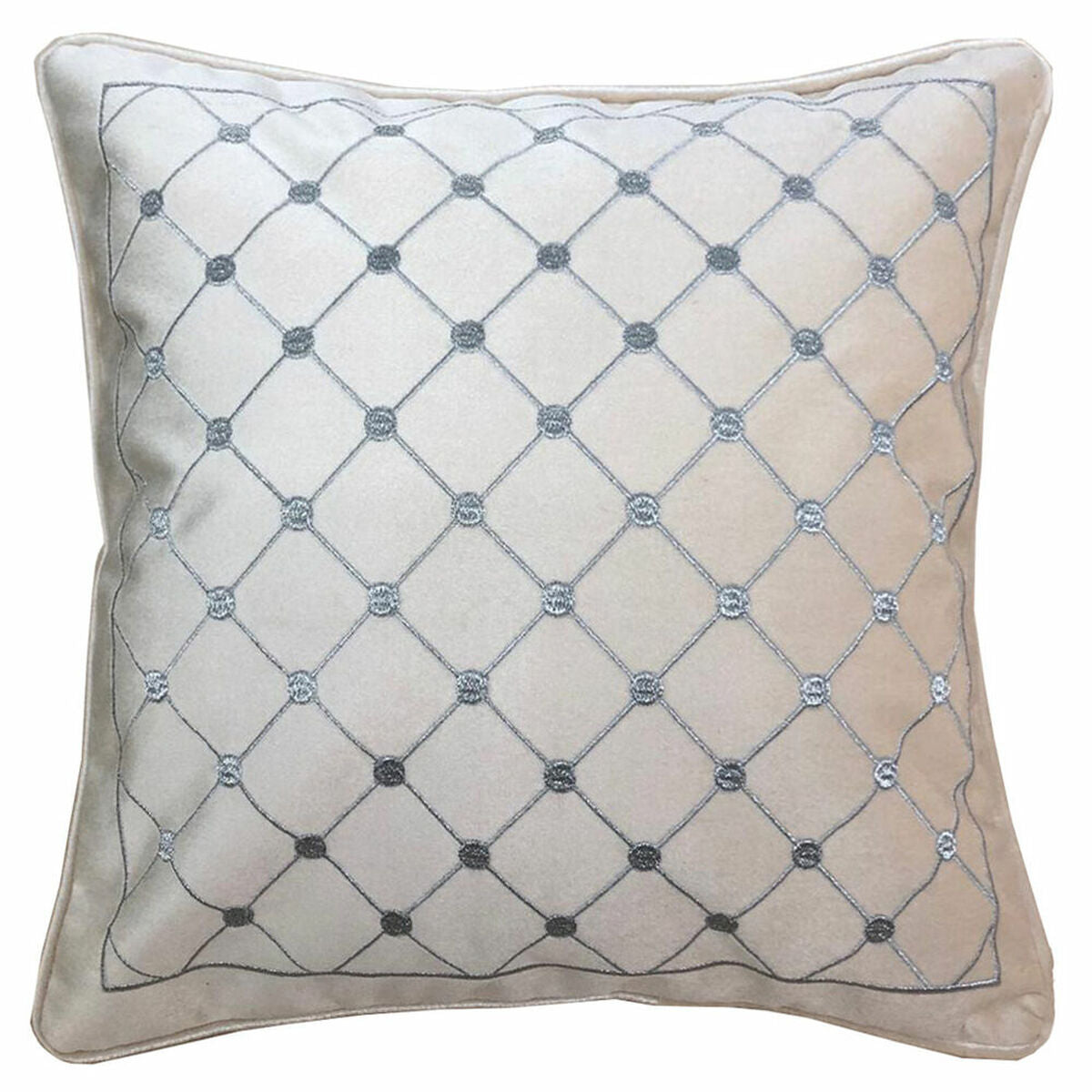 Cojín DKD Home Decor 8424001850327 Gris 45 x 10 x 45 cm Blanco Rombos  Comprati.