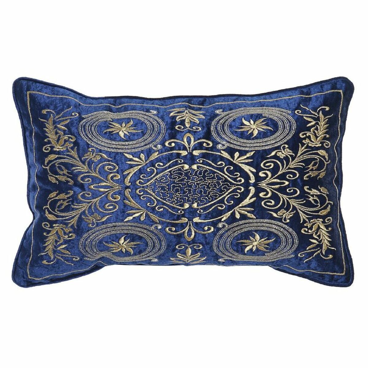 Cojín DKD Home Decor 8424001850358 Dorado 50 x 10 x 30 cm Azul marino  Comprati.