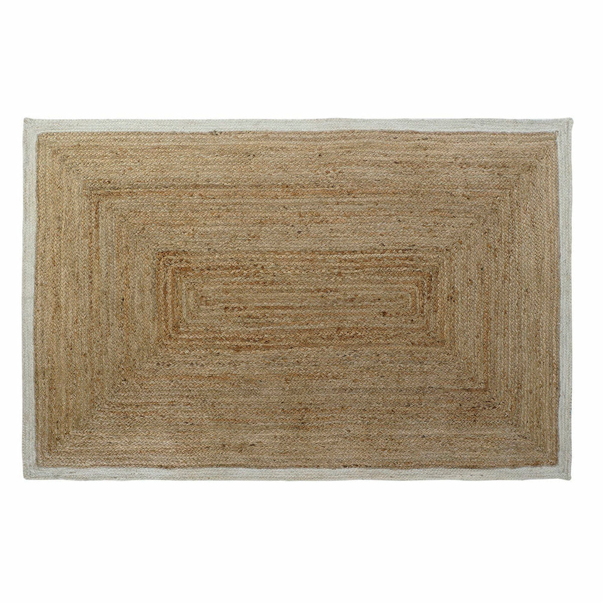 Alfombra DKD Home Decor Scandi Poliéster Algodón Blanco Marrón claro Jute 120 x 180 x 1 cm  Comprati.