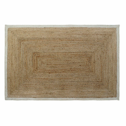 Alfombra DKD Home Decor Scandi Poliéster Algodón Blanco Marrón claro Jute 120 x 180 x 1 cm  Comprati.