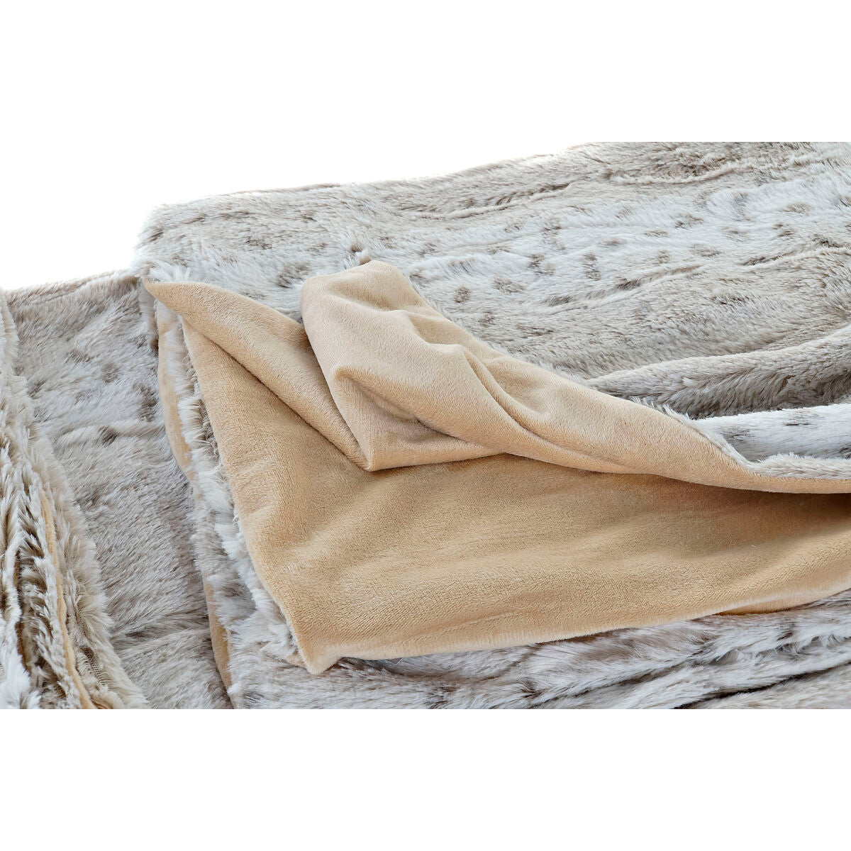 Manta DKD Home Decor Salvaje 130 x 170 x 2 cm Beige Blanco Montaña  Comprati.