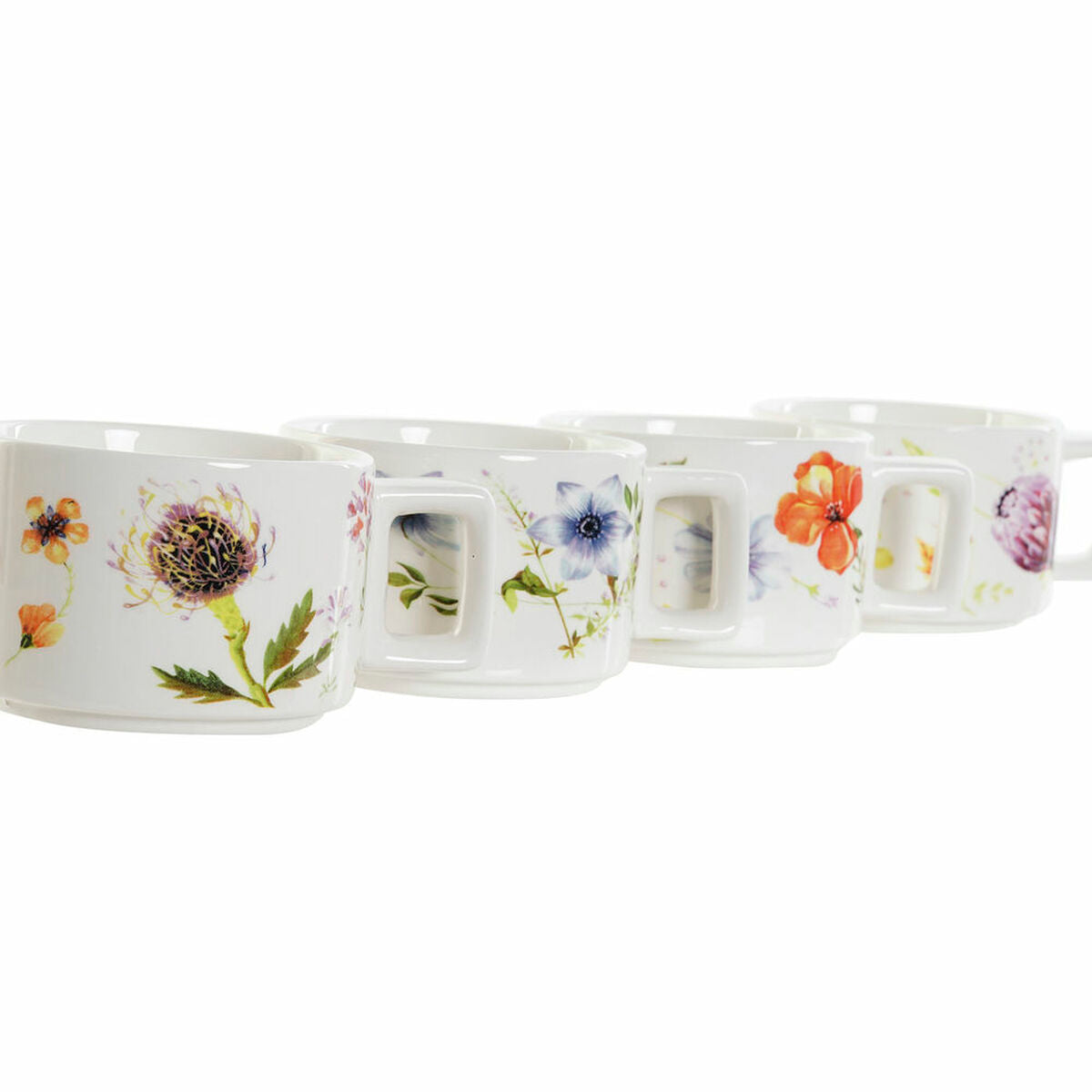 Juego de Tazas de Café DKD Home Decor Multicolor Metal Dolomita 260 ml (4 Piezas)  Comprati.