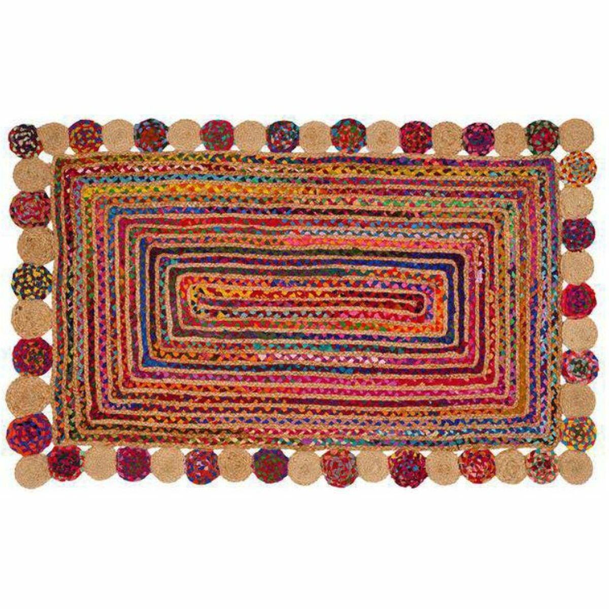 Alfombra DKD Home Decor Algodón Multicolor Jute (160 x 230 x 1 cm)  Comprati.