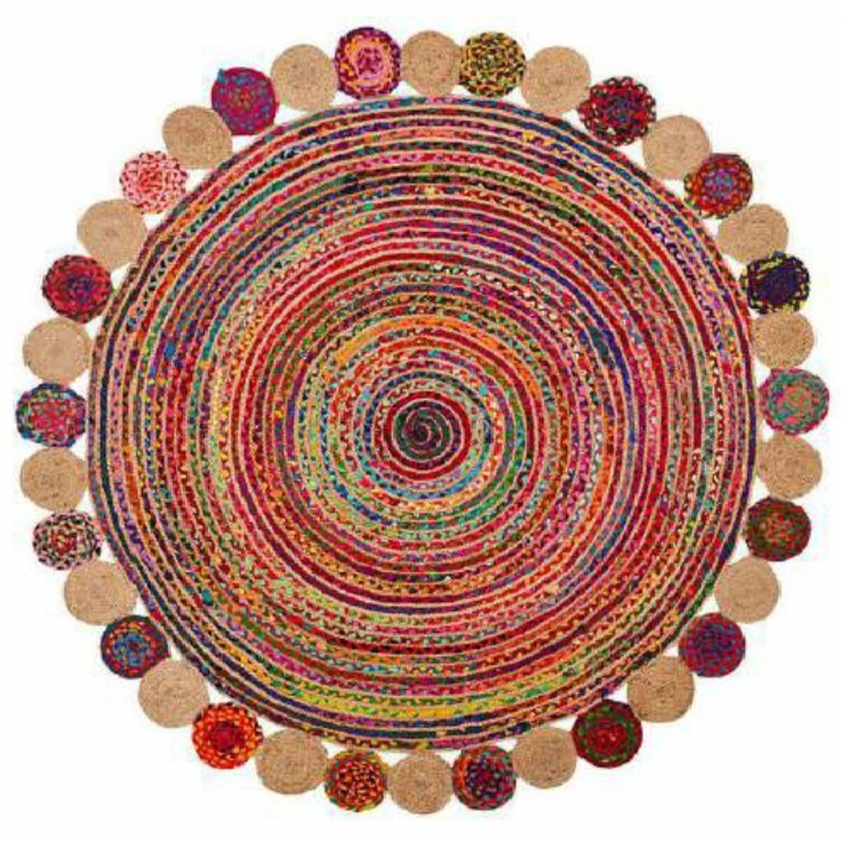 Alfombra DKD Home Decor Algodón Multicolor Jute (200 x 200 x 1 cm)  Comprati.