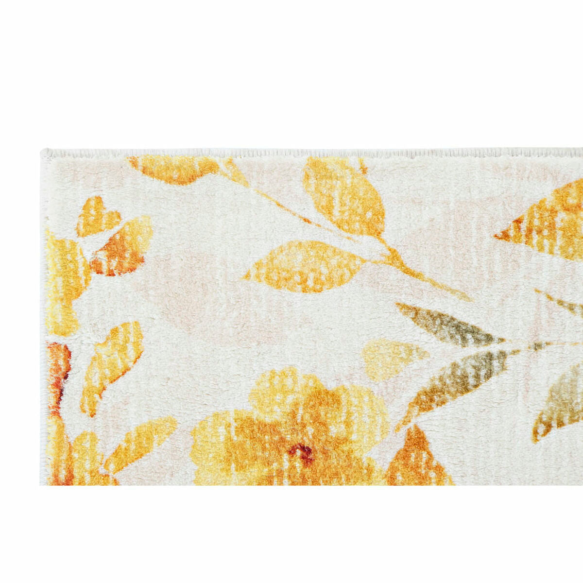 Alfombra DKD Home Decor Amarillo Blanco Poliéster Algodón Flores (120 x 180 x 0.5 cm)  Comprati.