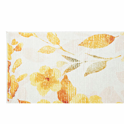 Alfombra DKD Home Decor Amarillo Blanco Poliéster Algodón Flores (200 x 290 x 0.5 cm)  Comprati.