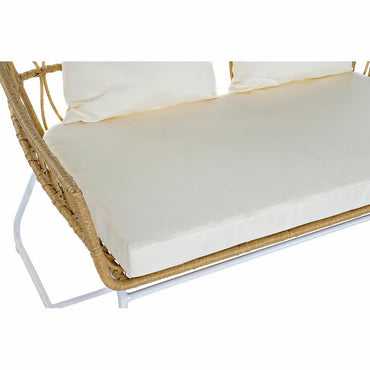 Sofá de Jardín DKD Home Decor Blanco Metal ratán sintético (132 x 58 x 80 cm)  Comprati.