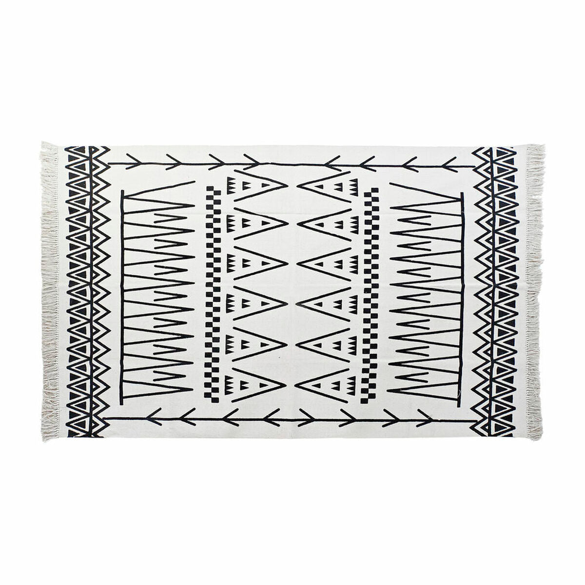 Alfombra DKD Home Decor Negro Blanco Ikat (120 x 180 x 0,7 cm)  Comprati.