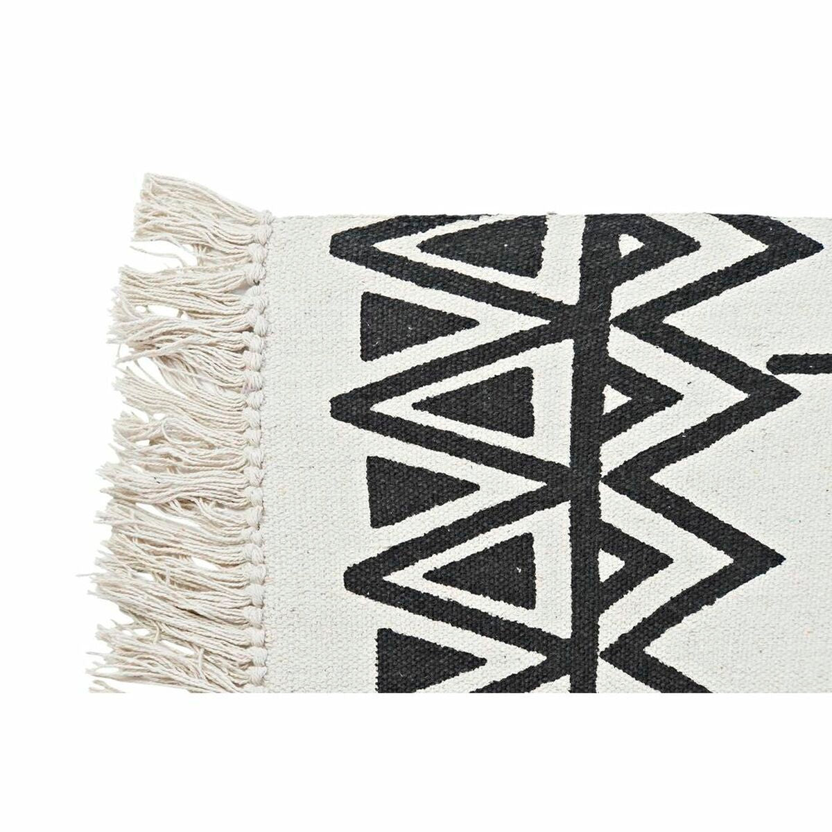 Alfombra DKD Home Decor 160 x 250 x 0,7 cm Negro Poliéster Algodón Blanco Ikat Boho  Comprati.