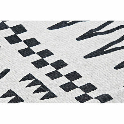 Alfombra DKD Home Decor 160 x 250 x 0,7 cm Negro Poliéster Algodón Blanco Ikat Boho  Comprati.