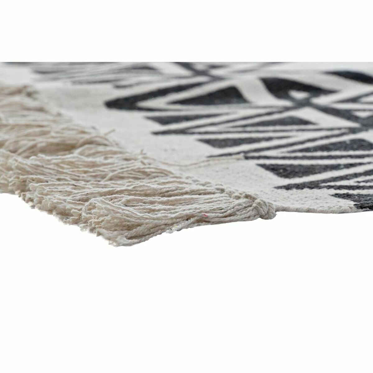 Alfombra DKD Home Decor 160 x 250 x 0,7 cm Negro Poliéster Algodón Blanco Ikat Boho  Comprati.