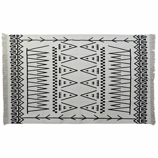 Alfombra DKD Home Decor 160 x 250 x 0,7 cm Negro Poliéster Algodón Blanco Ikat Boho  Comprati.