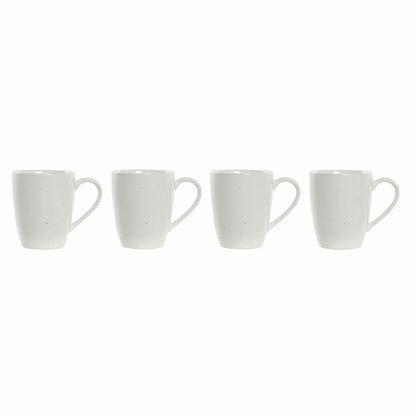 Juego de 4 Tazas Mug DKD Home Decor Blanco Natural Madera de caucho Gres 300 ml 19 x 13 x 31 cm  Comprati.