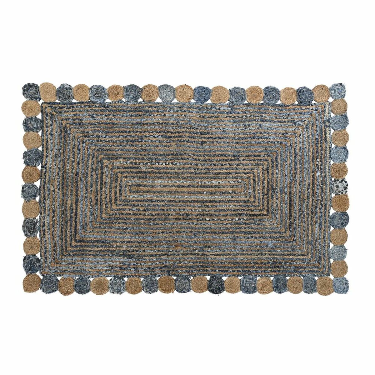 Alfombra DKD Home Decor Azul Algodón Multicolor Indio Jute 160 x 230 x 1 cm  Comprati.