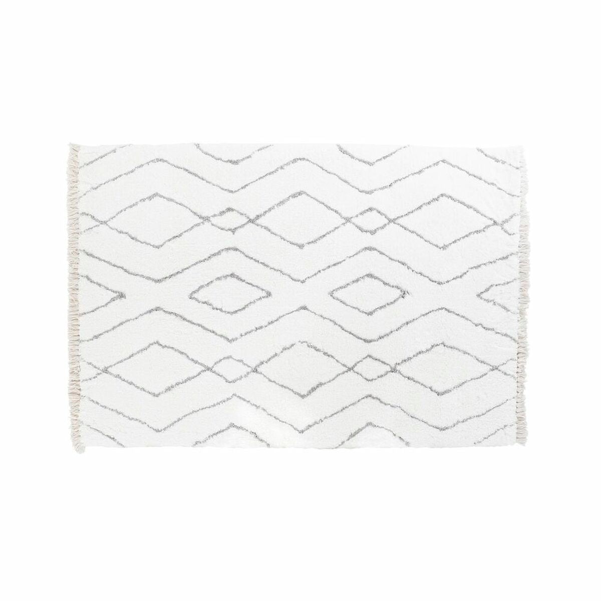 Alfombra DKD Home Decor Blanco Gris Rombos Scandi Ø 9,4 cm 120 x 180 x 3 cm  Comprati.