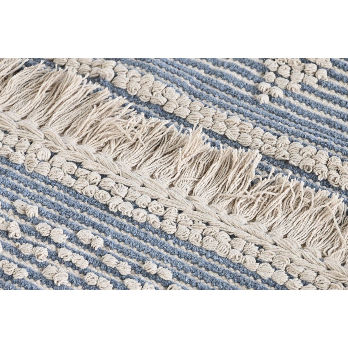 Alfombra DKD Home Decor 180 x 120 x 2 cm Azul Algodón Blanco Boho  Comprati.