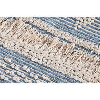 Alfombra DKD Home Decor 180 x 120 x 2 cm Azul Algodón Blanco Boho  Comprati.