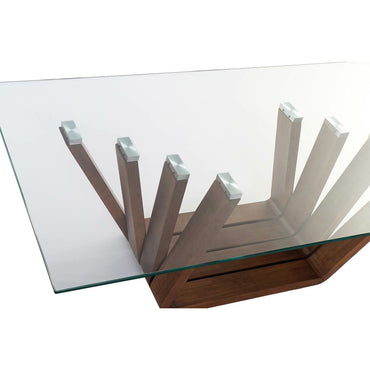 Mesa de Centro DKD Home Decor Cristal Nogal Aluminio 130 x 70 x 42 cm  Comprati.