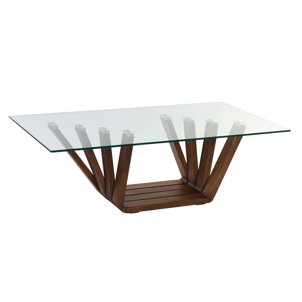 Mesa de Centro DKD Home Decor Cristal Nogal Aluminio 130 x 70 x 42 cm  Comprati.