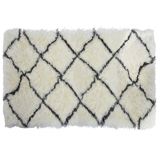 Alfombra DKD Home Decor 160 x 230 x 5 cm Poliéster Blanco Rombos  Comprati.