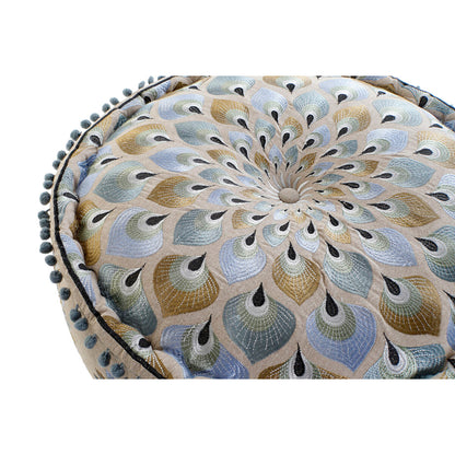 Puff DKD Home Decor Azul Beige 60 x 60 x 27 cm  Comprati.