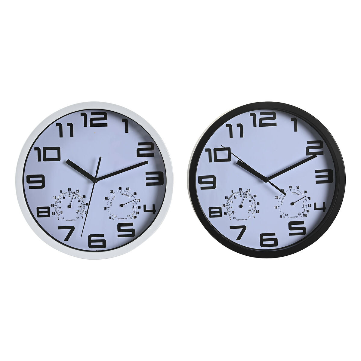 Reloj de Pared DKD Home Decor 25,5 x 4 x 25,5 cm Negro Blanco Poliestireno (2 Unidades)  Comprati.