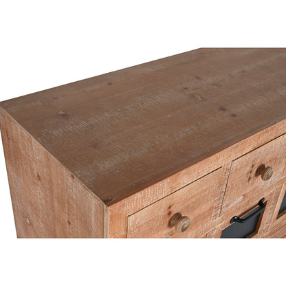 Cajonera Home ESPRIT Negro Natural Metal Abeto Cottage 110 x 40 x 92,5 cm  Comprati.