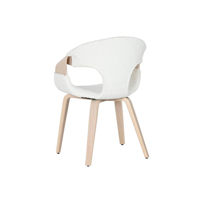 Silla de Comedor Home ESPRIT Blanco Poliéster Madera 55,5 x 67,5 x 80,5 cm  Comprati.