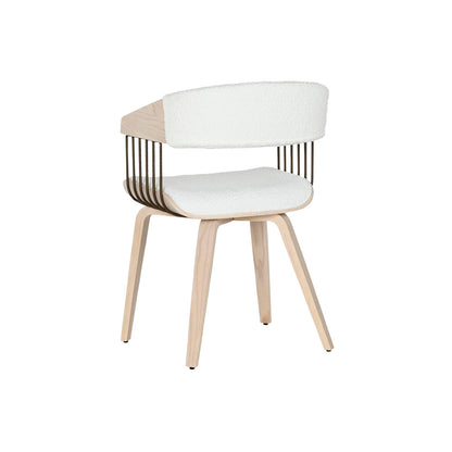 Silla de Comedor Home ESPRIT Blanco Poliéster Madera 51 x 55 x 76,5 cm  Comprati.