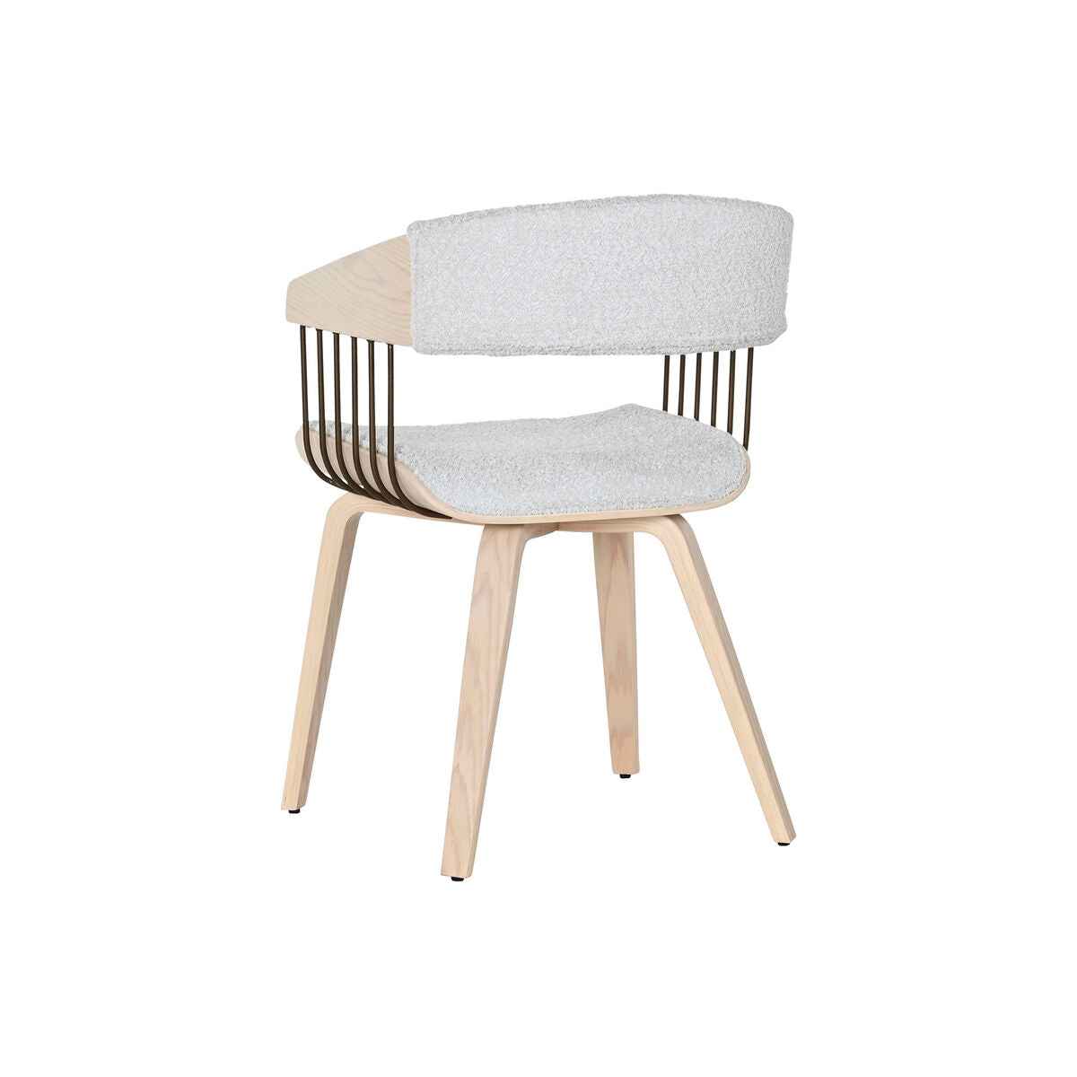 Silla de Comedor Home ESPRIT Gris Poliéster Madera 51 x 55 x 76,5 cm  Comprati.