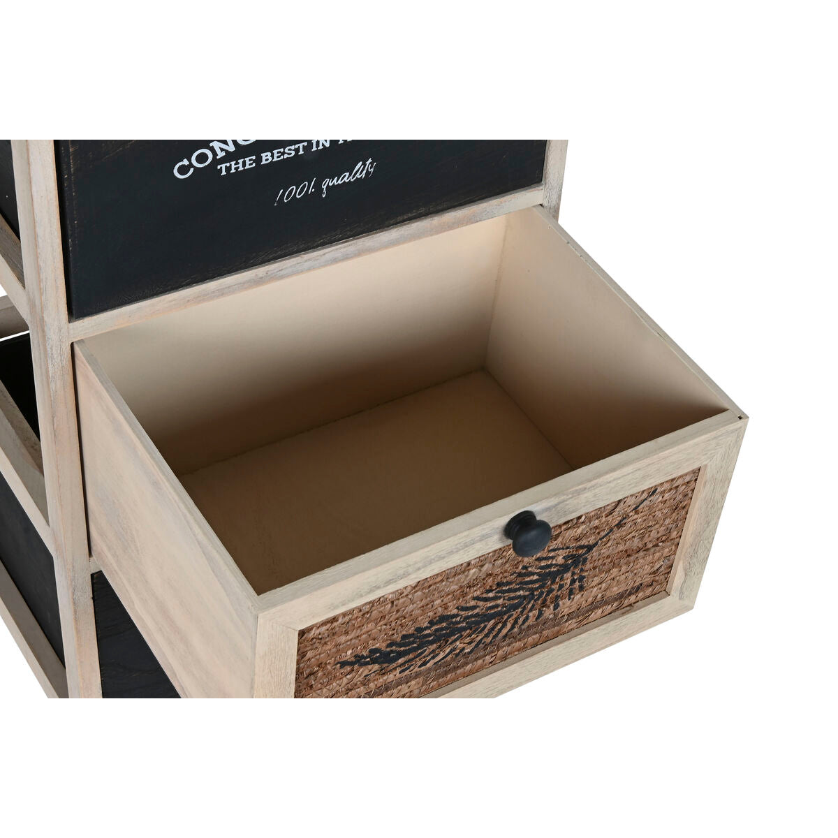 Cajonera Home ESPRIT Negro Natural Madera 40 x 30 x 73,5 cm  Comprati.